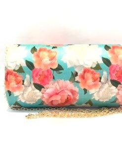 Alternative view of Vintage Floral Tassel Clutch (Cyan)