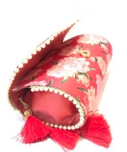 Vintage Floral Tassel Clutch (Red) - Image 3