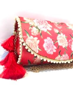 Vintage Floral Tassel Clutch (Red) - Image 4