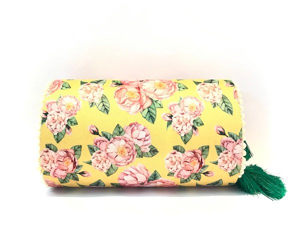 Vintage Floral Tassel Clutch (Yellow) - Image 2