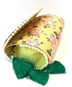 Vintage Floral Tassel Clutch (Yellow) - Image 3