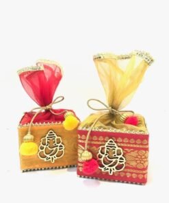 Square Ganpati tissue Sweet Box