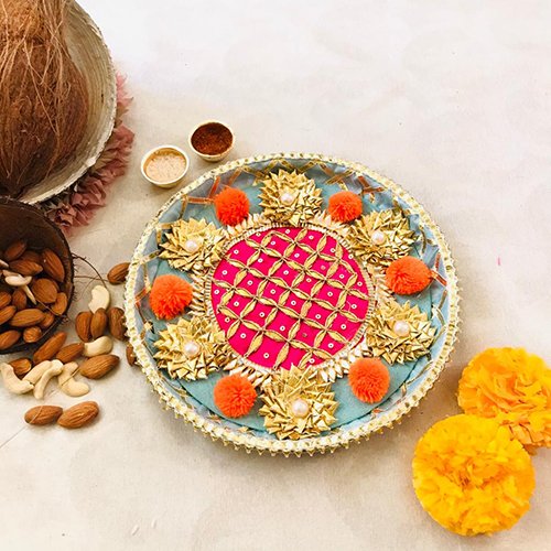 PomPom Gota Pooja Thali - Image 2