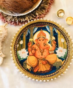 White lily Ganpati Thali