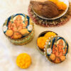 White lily Ganpati Sweet box