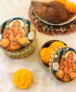 White lily Ganpati Sweet box