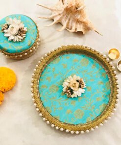 Brocade Floral Thali with sweet box