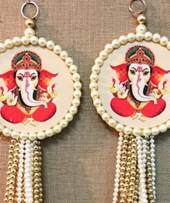 Ganesha Multi coloured Pearl Tassle Wall hanging - Image 4