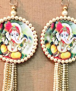 Ganesha Multi coloured Pearl Tassle Wall hanging - Image 3