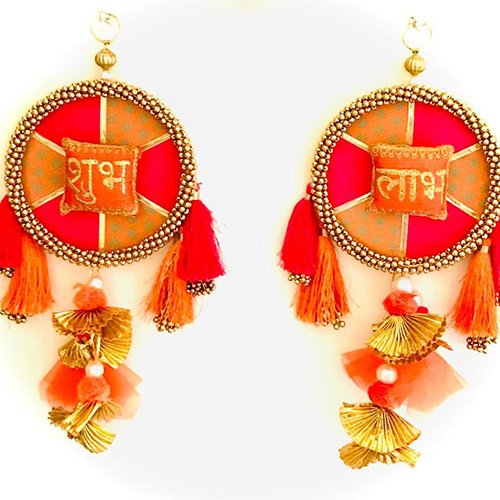 Shubh Labh motif tassle Wall hanging - Image 4