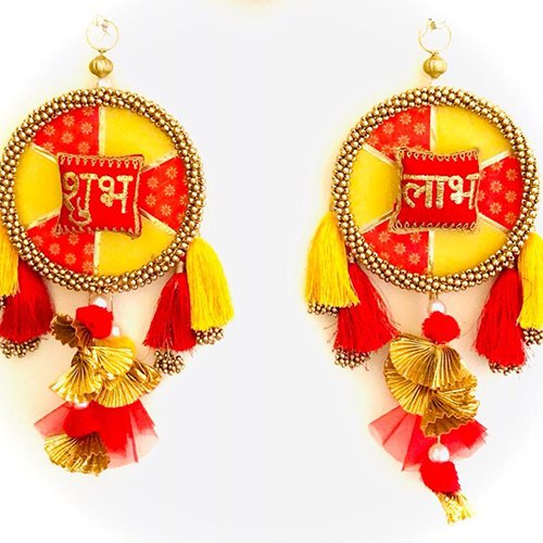 Shubh Labh motif tassle Wall hanging - Image 3