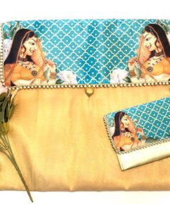 Alternative view of Maharani Brocade Saree Cover & cash envelope combo
