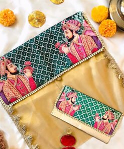Alternative view of Maharaja Saree Cover & cash envelope combo