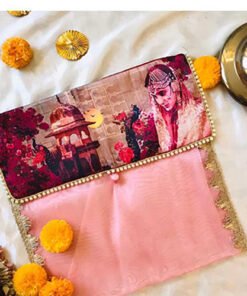 Alternative view of Maharani Brocade Saree Cover & cash envelope combo