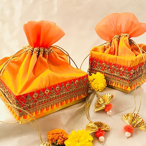 Raw silk fabric dry fruit box - Image 2
