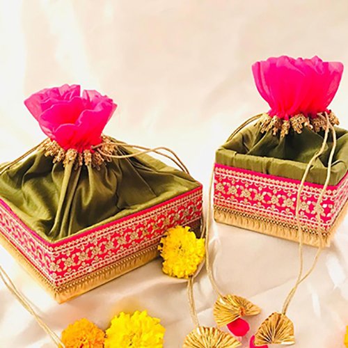 Raw silk fabric dry fruit box - Image 7