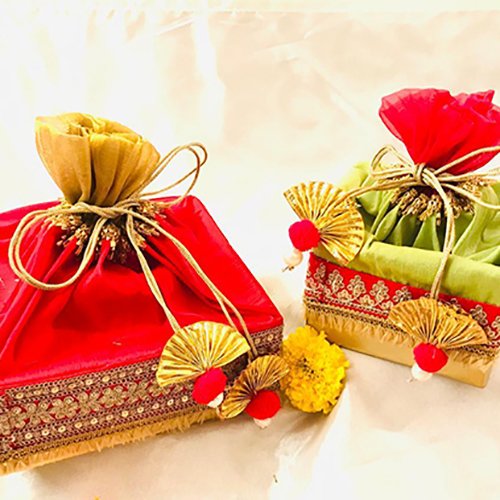Raw silk fabric dry fruit box - Image 6