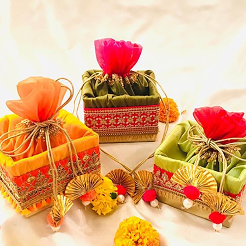 Raw silk fabric dry fruit box - Image 3