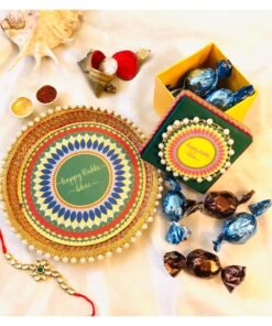 Rakshabandhan Pooja Thali ( 8 inch) with Sweet Box and Rakhi