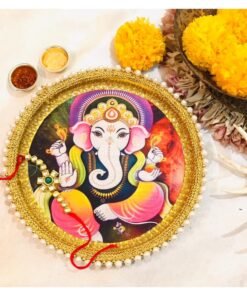 Alternative view of Ganpati Rakhi Pooja Thali (8 inch) with Rakhi