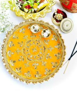 Aari Work Rakhi Thali with Rakhi - Image 3