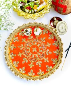 Aari Work Rakhi Thali with Rakhi - Image 4