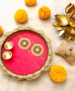 Alternative view of Digital Printed Rakhi Thali with Rakhi