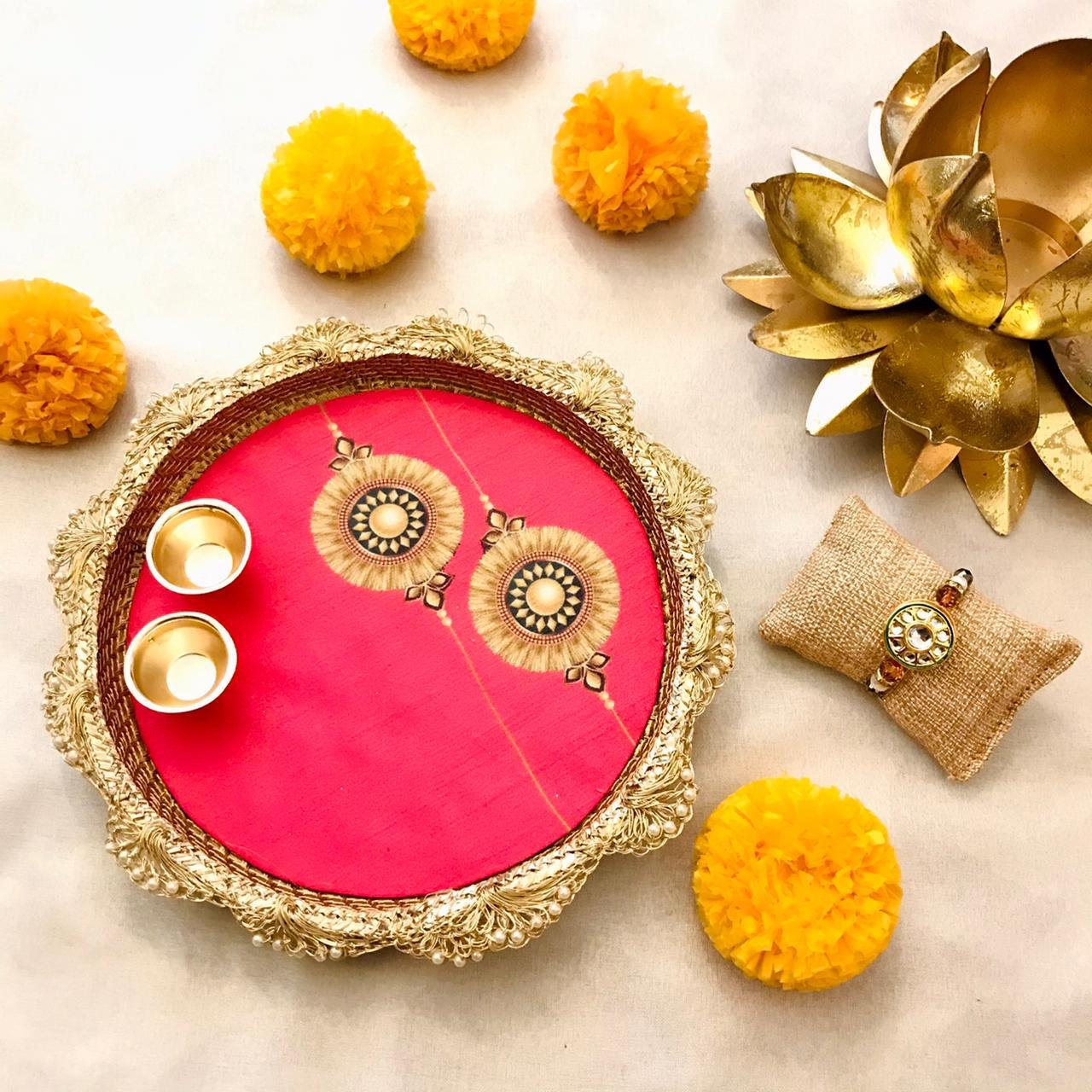 Digital Printed Rakhi Thali with Rakhi - Image 2