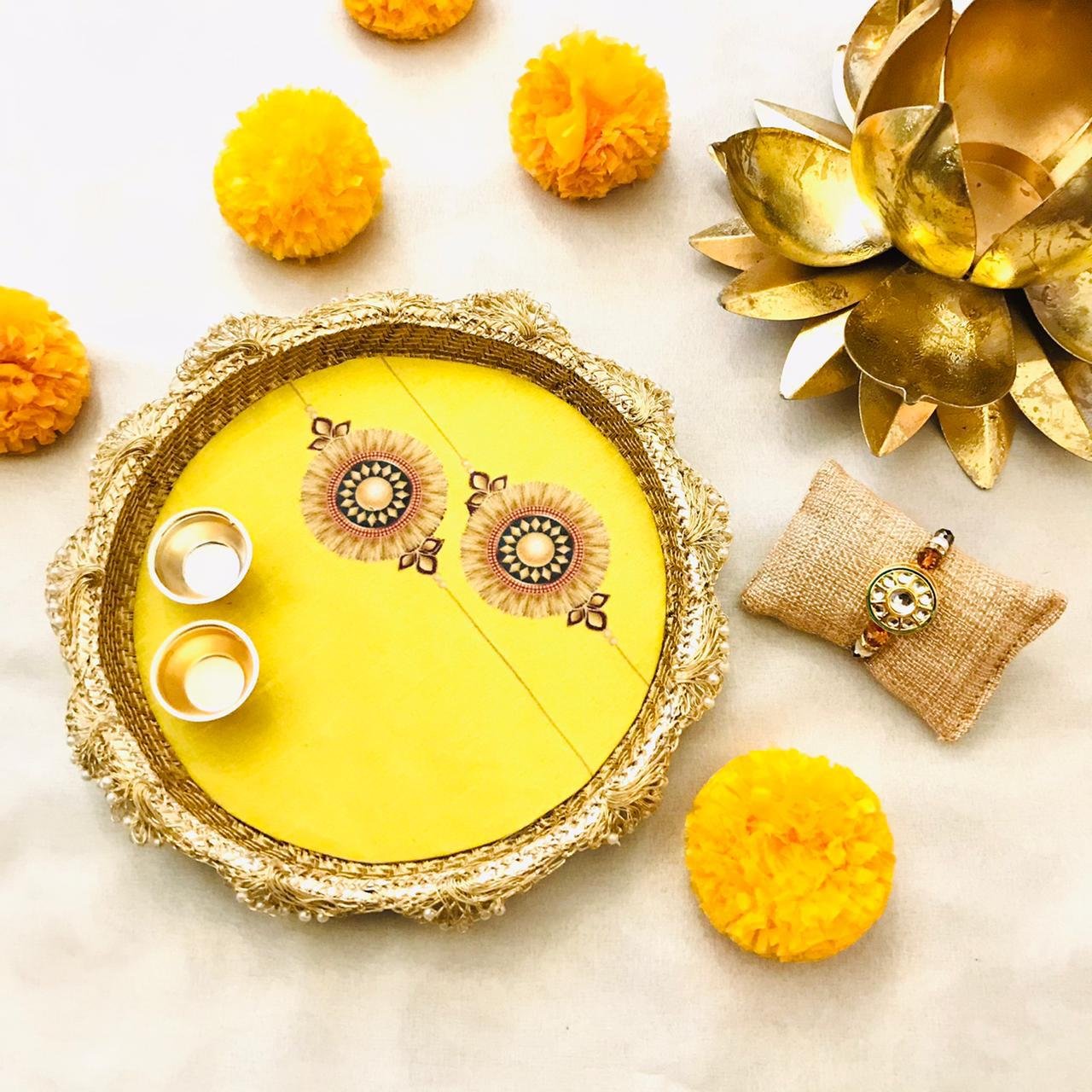 Digital Printed Rakhi Thali with Rakhi - Image 3