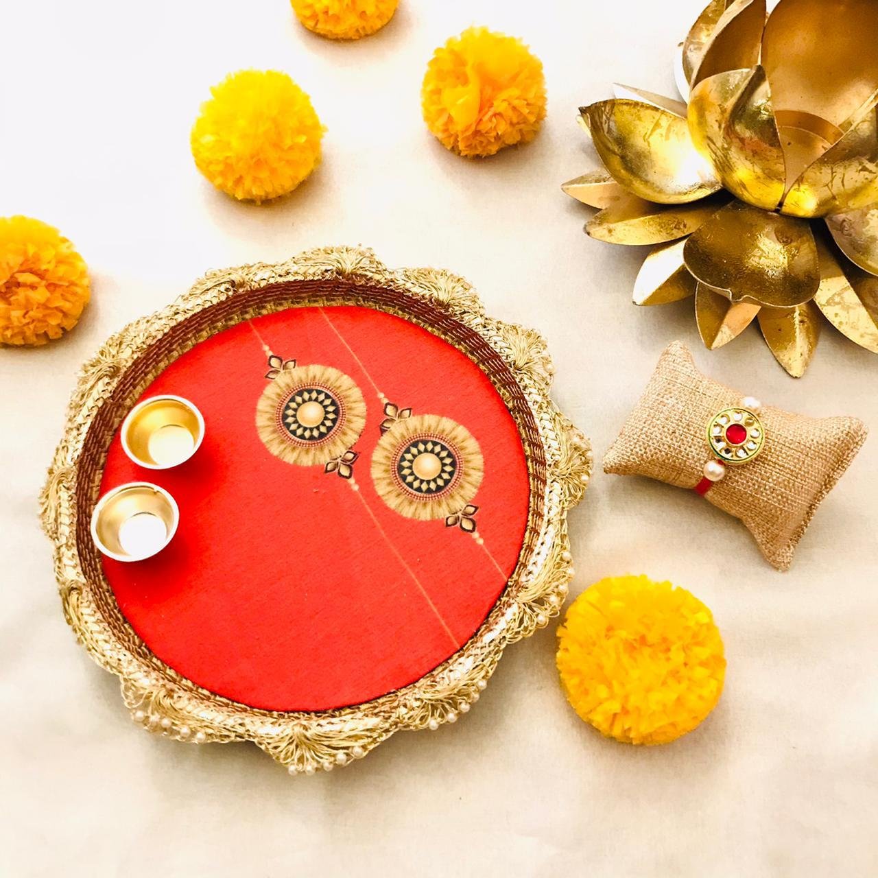 Digital Printed Rakhi Thali with Rakhi