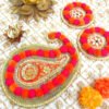 Paisley PomPom Floor Rangoli