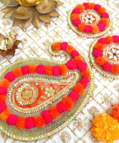 Paisley PomPom Floor Rangoli