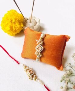 Alternative view of Kundan Rakhi & Lumba Set