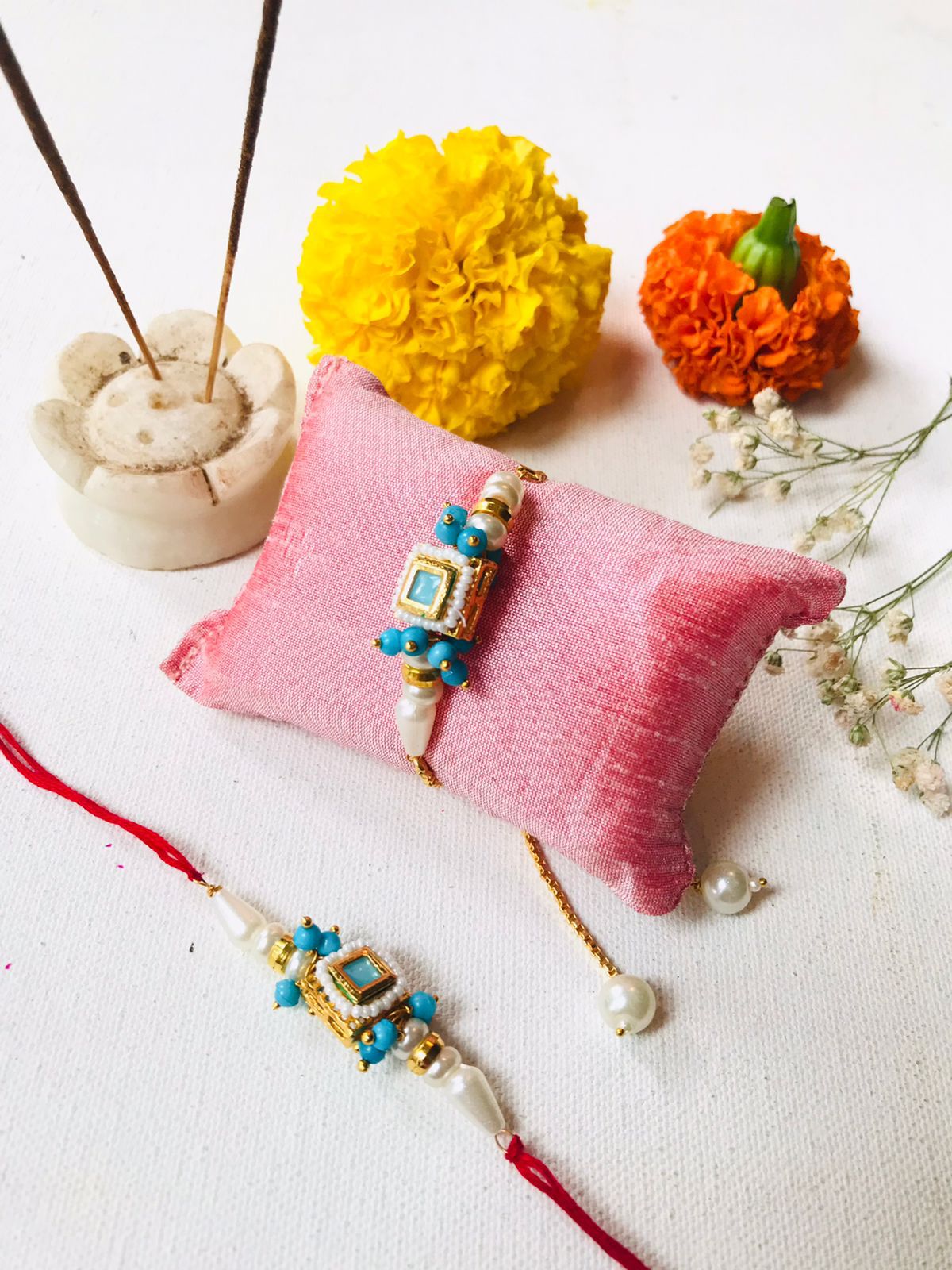 Kundan Rakhi & Lumba Set