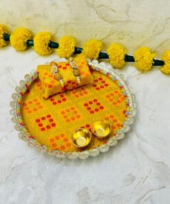 Brocade Rakhi Thali with Rakhi - Image 6