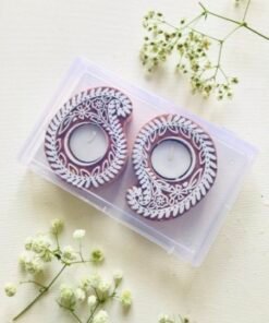 Paisley Wood Block Candle (Set of two)