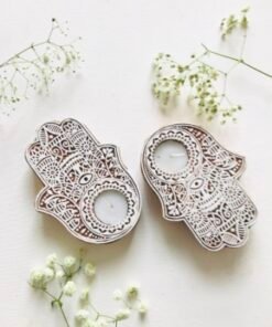 Alternative view of Hamsaa Wood Block Candle (Set of two)
