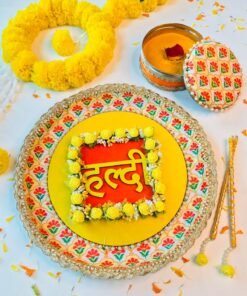Floral Haldi Platter