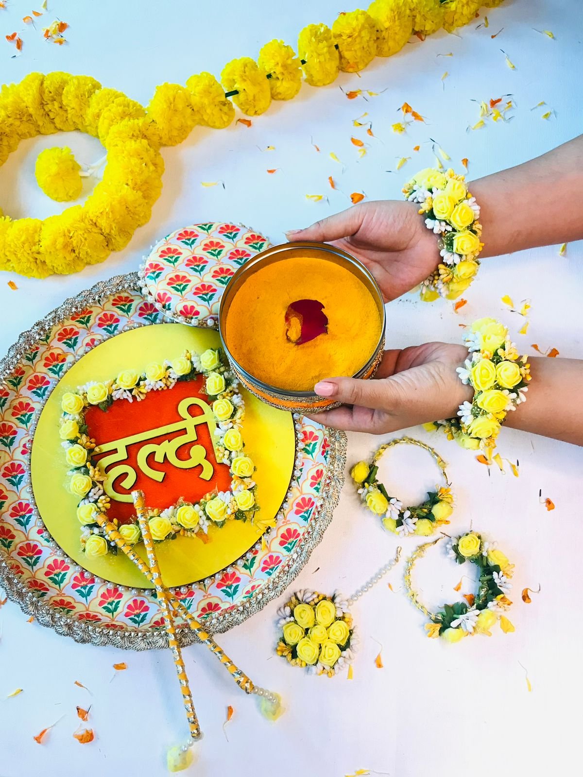 Floral Haldi Platter - Image 3