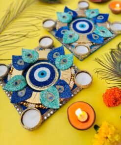 Alternative view of Peacock Square Rangoli