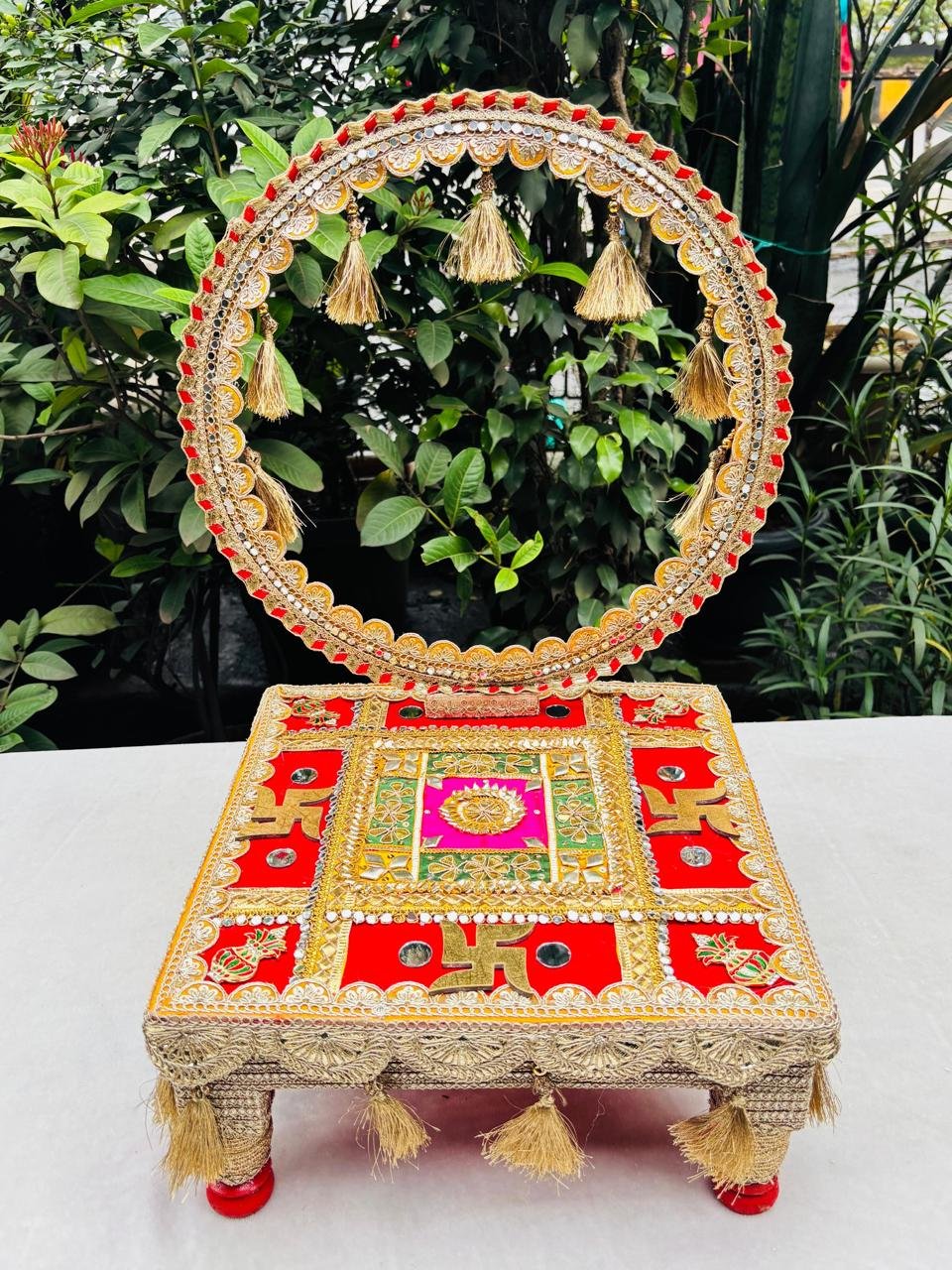 Chowki Aasan with Backdrop