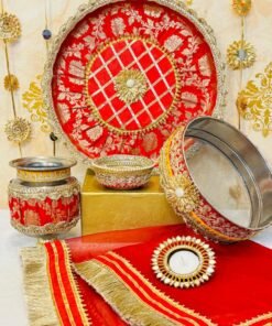 Alternative view of Teej Special Karwacauth sets
