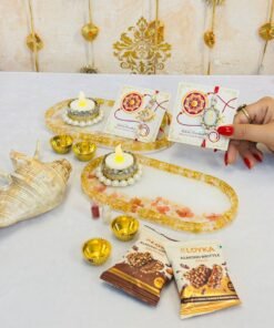 Alternative view of Resin Trinket Rakhi Trays set