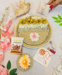 Alternative view of Floral Led Rakhi Platter