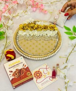 Floral Led Rakhi Platter