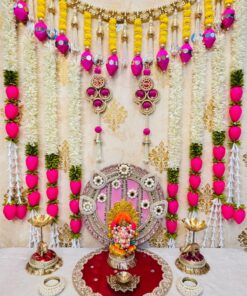 Lotus Theme Ganesha Backdrop - Image 5