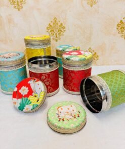 Alternative view of Pichwai Round Steel Boxes