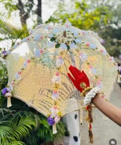 Floral blossom bride entry umbrella. 