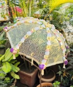Alternative view of Floral blossom bride entry umbrella. 
