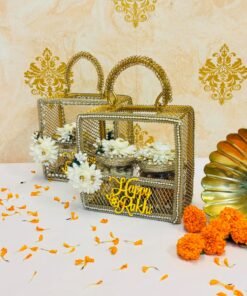 Alternative view of Rakhi Hamper – Metal Basket Edition